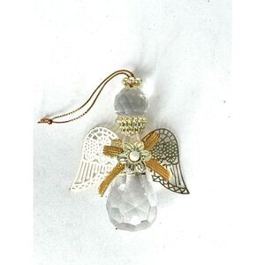 Avon Angelic Reflections 1995 Crystal and Gold Filigree Angel Ornament